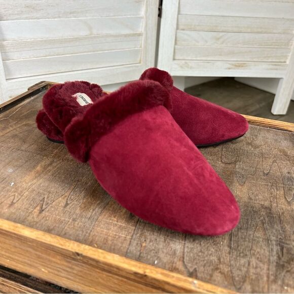 Birdies Merlot Fur Lined Songbird Mules 7.5 - Picture 1 of 11